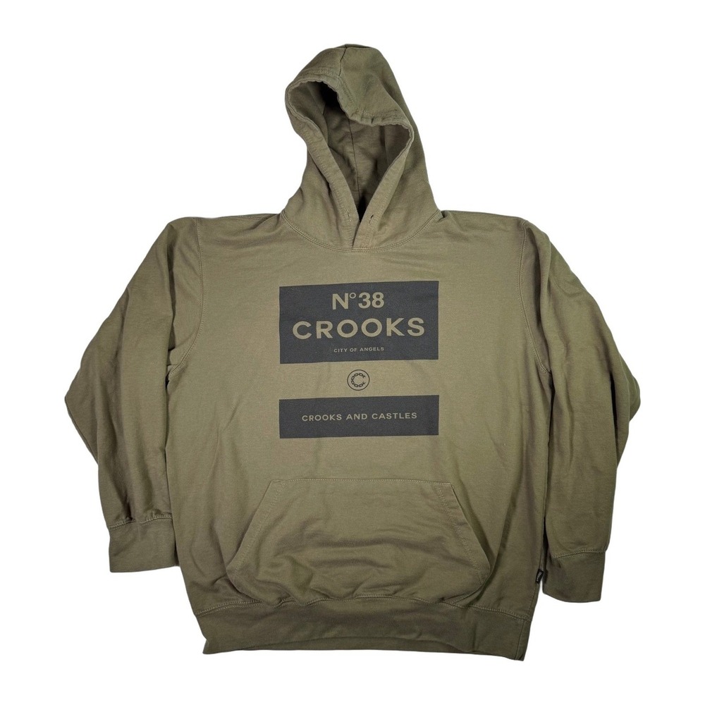 Crooks and Castles No. 38 Hoodie Mens City of Angels Olive Green Size L Jersey